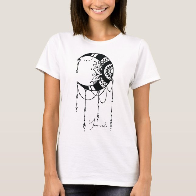 Camiseta Crea tu propia silueta de boho Moon (Anverso)