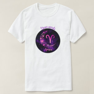 Camiseta Crea tu propio Aries Zodiac Celestial Púrpura