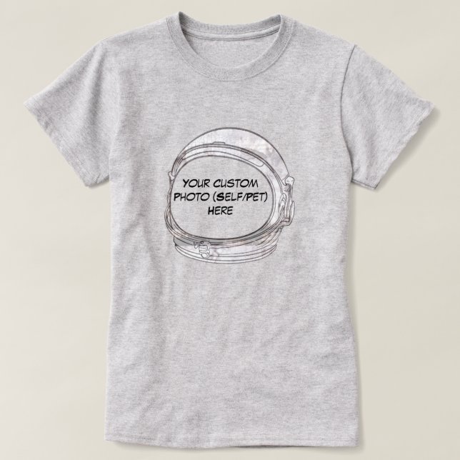 Camiseta Crea tu propio casco de astronauta personalizado (Diseño del anverso)
