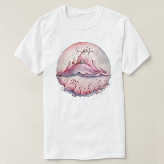 Camiseta Crea tu propio castillo mágico y montañas (Diseño del anverso)