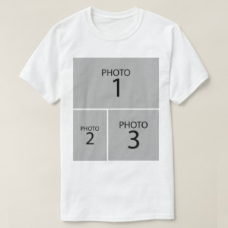 Camiseta Crea tu propio COLLAGE DE 3 FOTOS Personalizado
