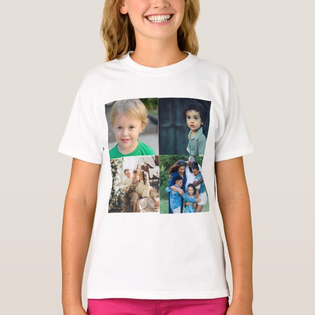 Camiseta Crea tu propio collage de 4 fotos (Anverso)