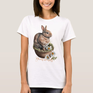Camiseta Crea tu propio conejito de primavera y flores silv