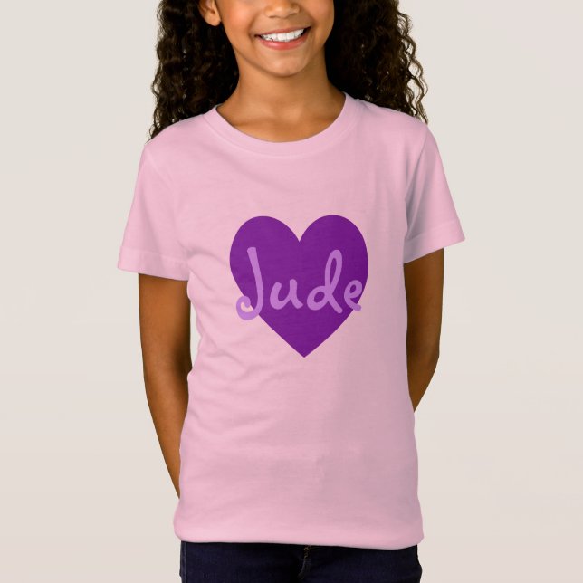 Camiseta Crea tu propio Corazón Púrpura Personalizado (Anverso)