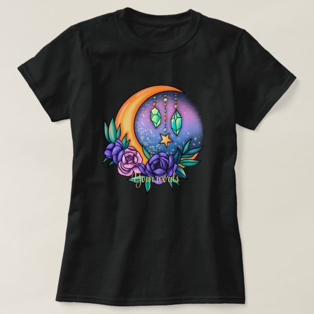 Camiseta Crea tu Propio Creciente de Luna Mágico y Cristale (Diseño del anverso)