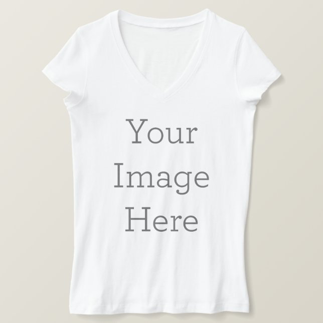 Camiseta con cuello en V con punto de jersey de Bella+Canvas para mujer (Anverso del diseño)