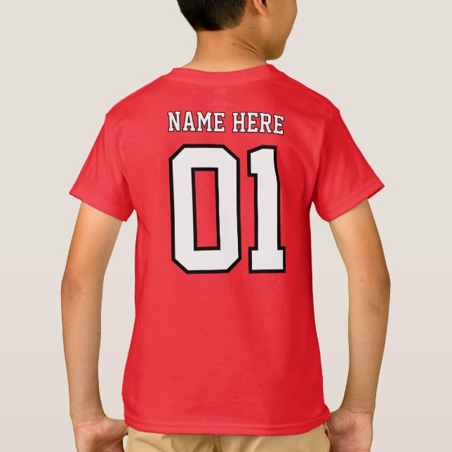 Camiseta CREA-TU-PROPIO Diseño personalizado DIY Número de  (Reverso)