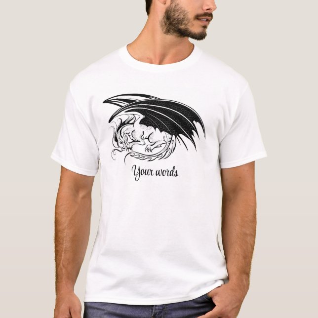 Camiseta Crea tu propio dragón negro (Anverso)