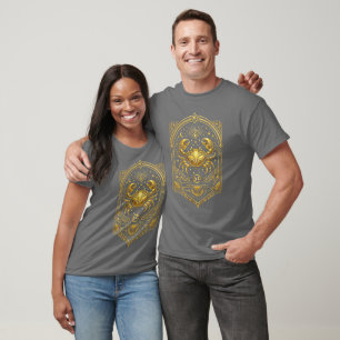 Camiseta Crea Tu Propio Elegante Cáncer Art Déco de Oro