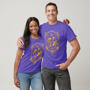 Camiseta Crea Tu Propio Elegante Piscis Art Déco de Oro