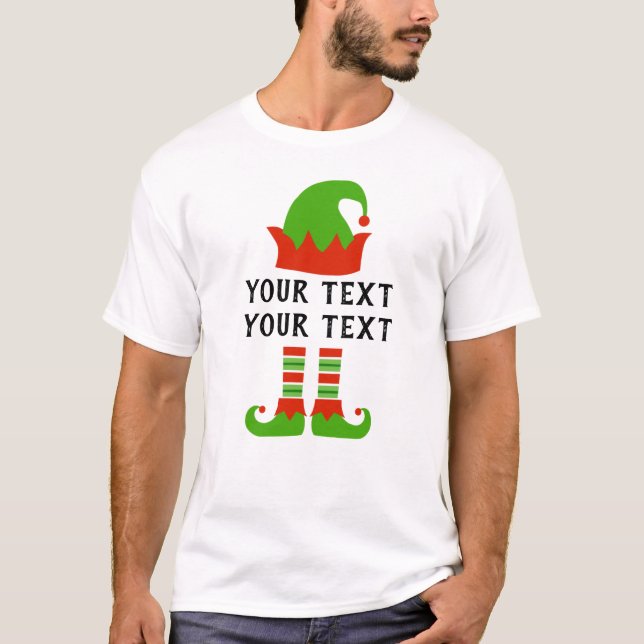 Camiseta Crea tu propio Elf de Navidades graciosos (Anverso)