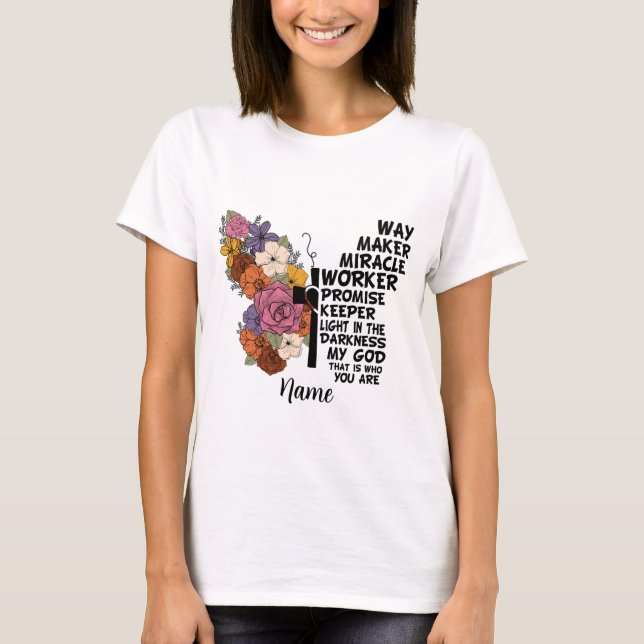 Camiseta Crea tu propio elogio a la mariposa floral (Anverso)