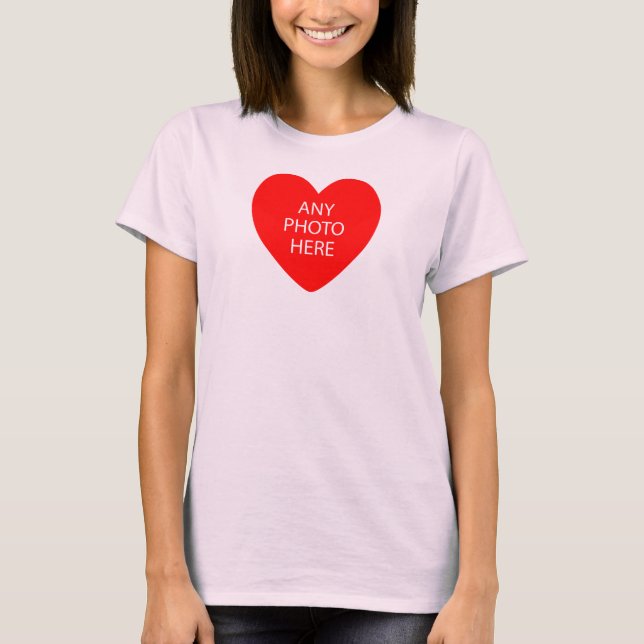 Camiseta Crea tu propio Fotos HEART personalizado (Anverso)