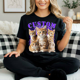 Camiseta crea tu propio gato o cualquier mascota bootleg de