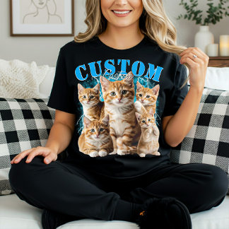 Camiseta crea tu propio gato o cualquier mascota bootleg de