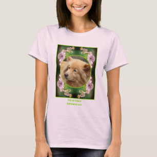 Camiseta Crea tu propio marco de flores delicadas con foto