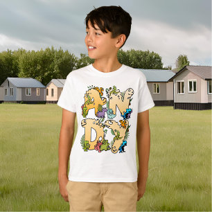 Camiseta Crea tu propio nombre de alfabeto de Dino personal