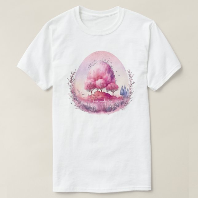 Camiseta Crea tu propio paisaje de árbol rosa (Diseño del anverso)