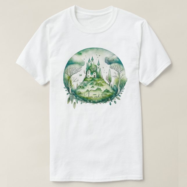 Camiseta Crea tu propio paisaje de castillo de fantasía ver (Diseño del anverso)