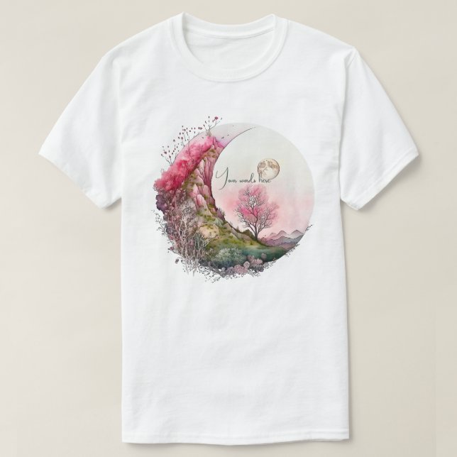 Camiseta Crea tu Propio Paisaje de Luna Rosa (Diseño del anverso)