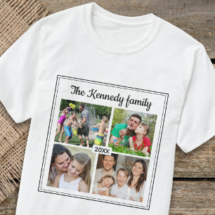 Camiseta Crea tu propio recuerdo familiar de collage de 4 f