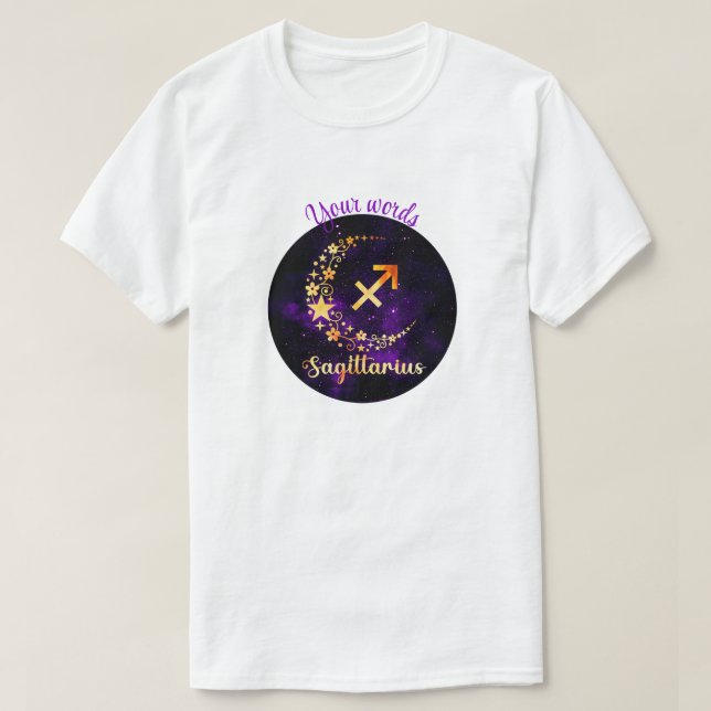 Camiseta Crea tu propio sagitario celeste púrpura (Diseño del anverso)