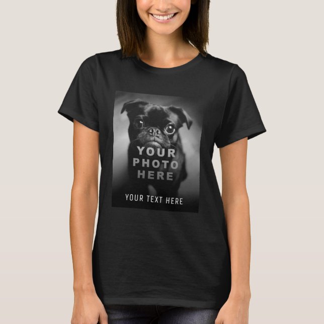 Camiseta Crea tu propio texto simple de foto y Personalizad (Anverso)