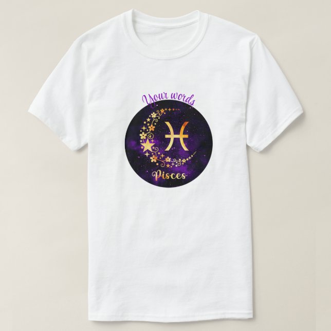 Camiseta Crea tu propio Zodiac Pisces Celestes Púrpura (Diseño del anverso)