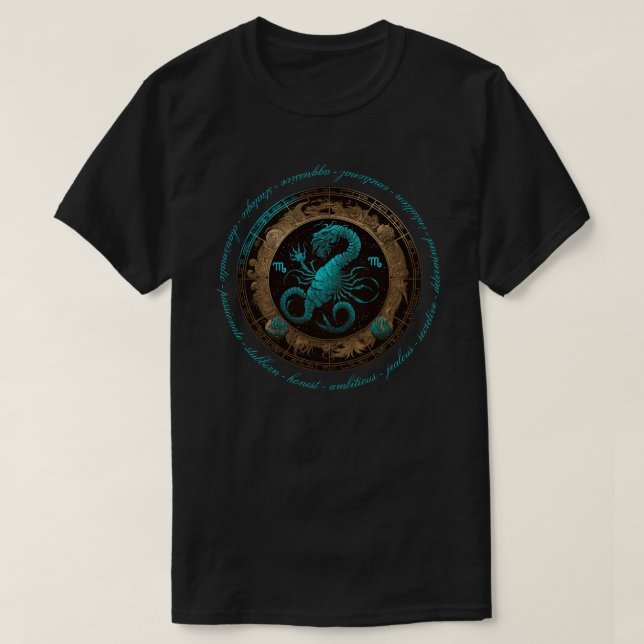 Camiseta Crea tu propio Zodiaco de Escorpio Celeste (Diseño del anverso)