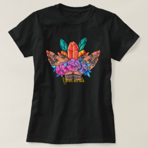 Camiseta Crea tus propias manos de henna cristales y rosas