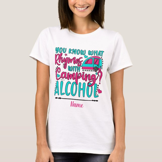 Camiseta Crea tus propias rimas de acampada con alcohol (Anverso)