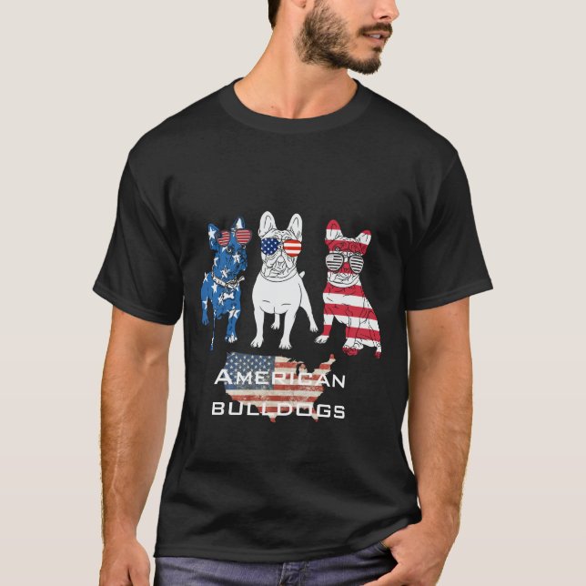 Camiseta Crea tus propios bulldoges americanos divertidos y (Anverso)