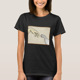 Camiseta Creación de Adán Arte Divertido de Gato de Michela