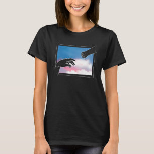 Camiseta Creación de Adán Gata Madre Amante de los Gatos Cr
