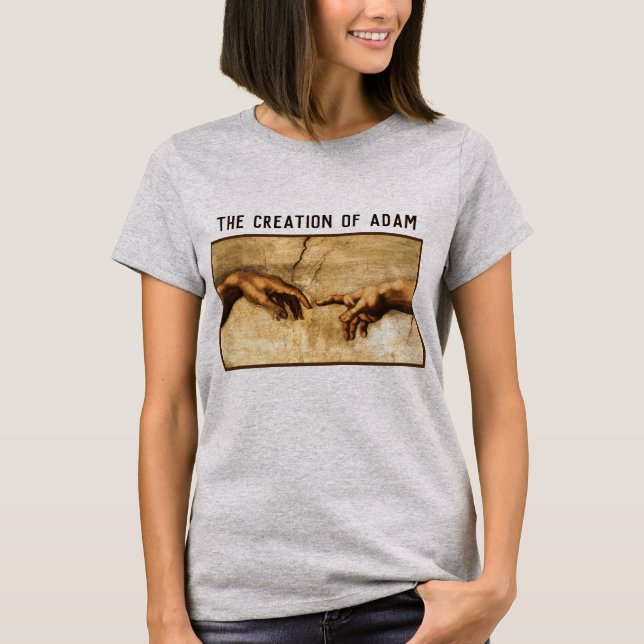 Camiseta "Creación de Adán" por Michelangelo Buonarroti (Anverso)