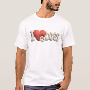 Camiseta Creación de Arte Blanco Clásico AMO PERROS