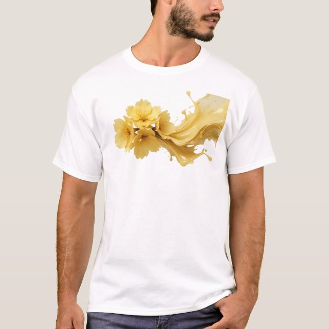 Camiseta Creación de Arte de FLOR ABSTRACTA de moda (Anverso)
