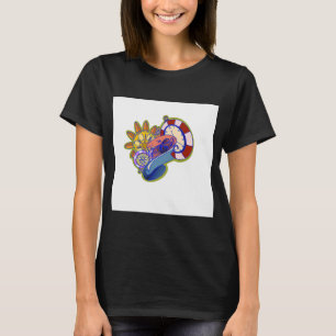 Camiseta creación de arte digital oceánico abstracto náutic