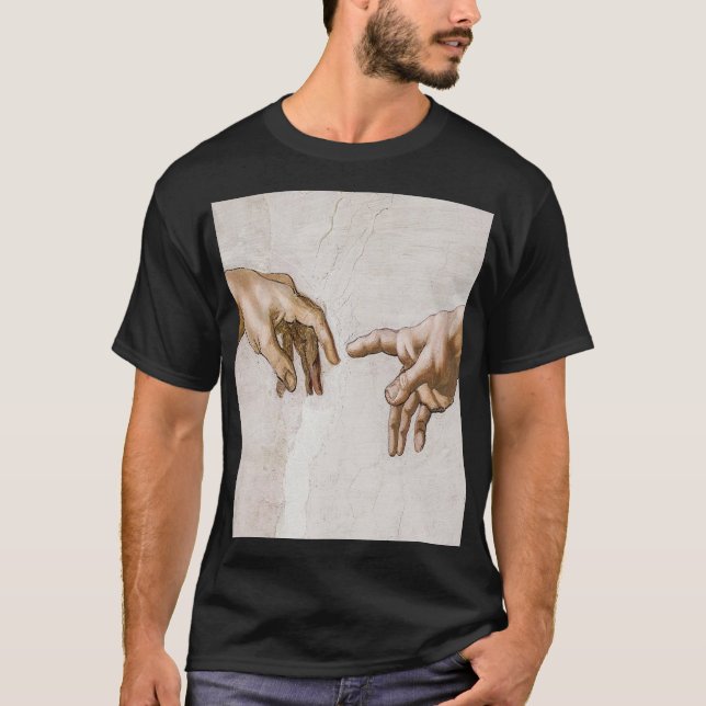 Camiseta Creación De La Capilla De Adam Sistine - Miguel Án (Anverso)