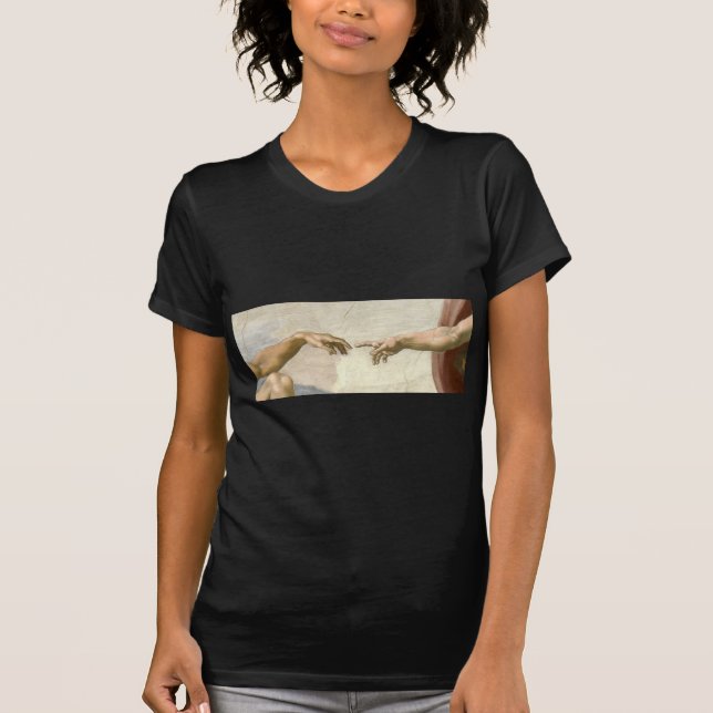 Camiseta Creación de las manos de Adán - Miguel Ángel (Anverso)