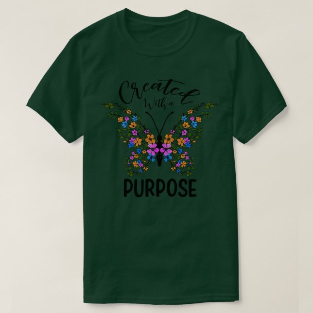 Camiseta creado con un fin mariposa (Diseño del anverso)