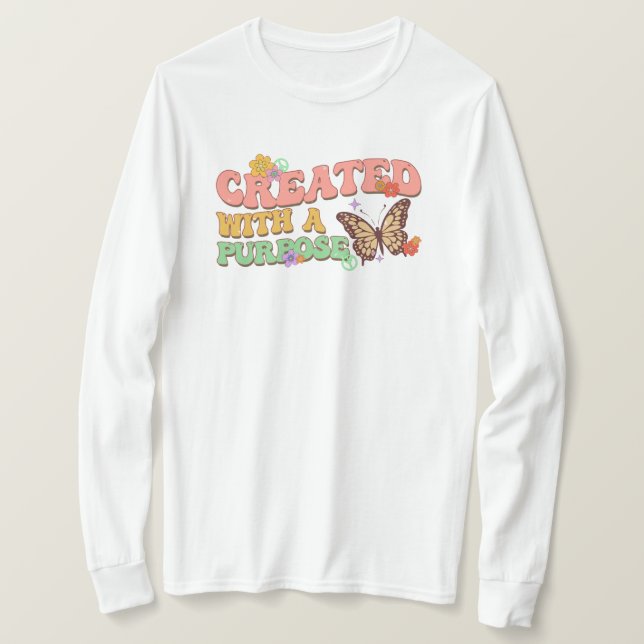 Camiseta Creado con un propósito (Anverso del diseño)