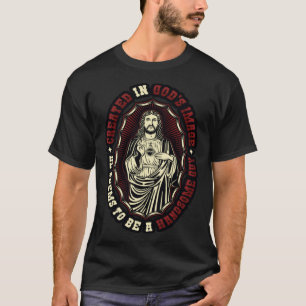 Camiseta Creado En Dioses Imagen Hombres Religiosos