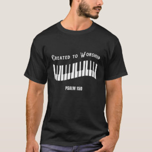 Camiseta Creado Para Adorar El Diseño De Piano De Teclado 