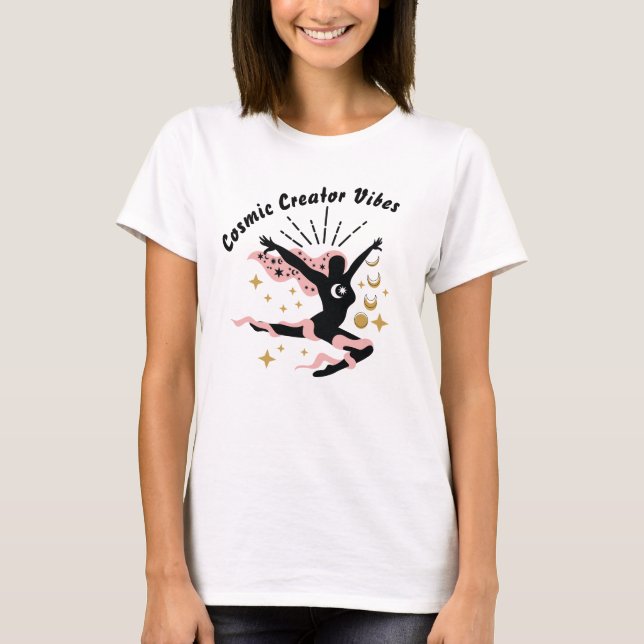 Camiseta Creador cósmico vibra a diosa celestial de la luna (Anverso)