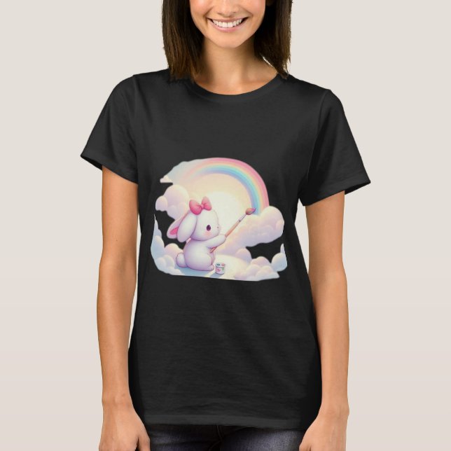 Camiseta Creador de Arcoíris – El Conejo Creativo (Anverso)