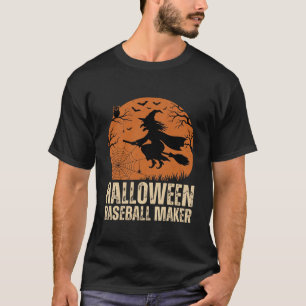 Camiseta Creador de béisbol de Halloween Gráfico de bruja v