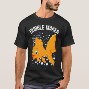 Camiseta Creador de Burbujas Pez Dorado Lindo Naranja Masco