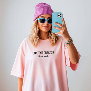 Camiseta Creador de contenido + nombre de su medio social