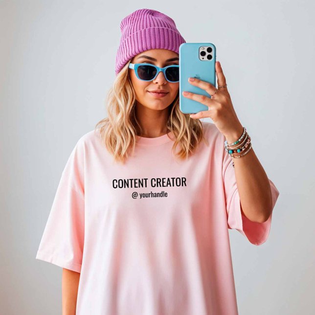 Camiseta Creador de contenido + nombre de su medio social (Subido por el creador)
